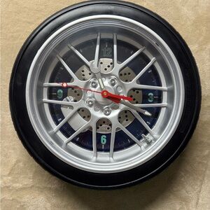 Ostar Quartz Wheel Rim Wrench Shop Garage Man Cave Wall Clock